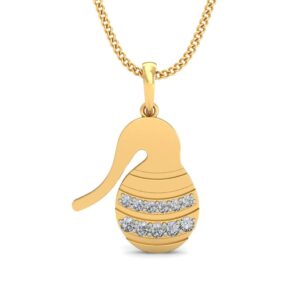 IGI Certified Natural Diamond Design Pendant 14K/18K Fine Yellow Gold