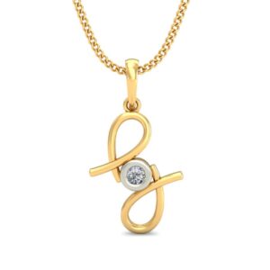 IGI Certified Natural Diamond Design Pendant 14K/18K Fine Yellow & white Gold