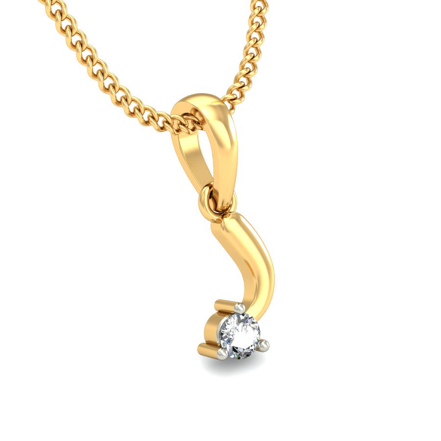 IGI Certified Natural Diamond Design Pendant 14K/18K Fine Yellow Gold