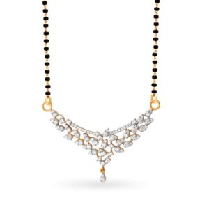 Solid 22K/18K/14K Fine Gold Certified Stamped Mangalsutra CZ Design Pendant In 22 Carat,18 Carat and 14 Carat Fine Gold