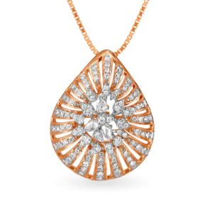 IGI Certified Natural Diamond Design Pendant 14K/18K Fine Rose Gold