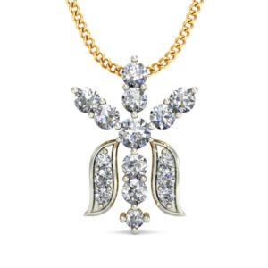 IGI Certified Natural Diamond Design Pendant 14K/18K Fine Yellow Gold