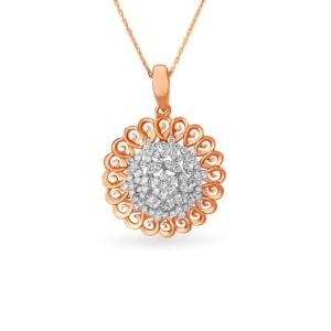 Solid 22K/18K/14K Fine Gold Certified Stamped Flower CZ Design Pendant In 22 Carat,18 Carat and 14 Carat Fine Gold