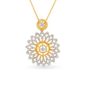Solid 22K/18K/14K Fine Gold Certified Stamped Round CZ Design Pendant In 22 Carat,18 Carat and 14 Carat Fine Gold