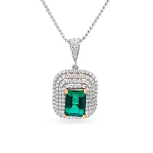 Solid 22K/18K/14K Fine Gold Certified Stamped Square CZ Design Pendant In 22 Carat,18 Carat and 14 Carat Fine Gold