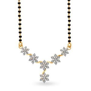 Solid 22K/18K/14K Fine Gold Certified Stamped Mangalsutra CZ Design Pendant In 22 Carat,18 Carat and 14 Carat Fine Gold