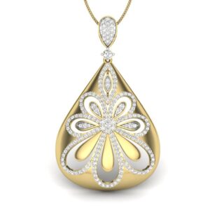 Solid 22K/18K/14K Fine Gold Certified Stamped Flower CZ Design Pendant In 22 Carat,18 Carat and 14 Carat Fine Gold