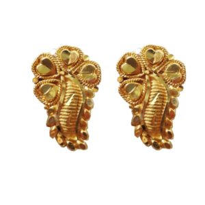 Solid 22K/18K/14K Fine Gold Certified Stamped Stunning Broad Leaf Design Earring