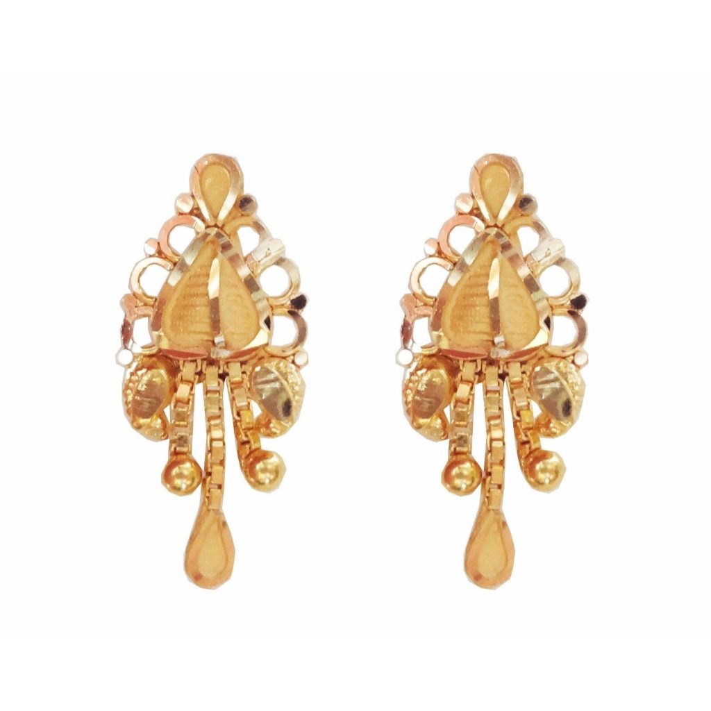 Solid 22K/18K/14K Fine Gold Certified Stamped Magnificent Leaf Style Design Earring