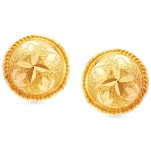 Solid 22K/18K/14K Fine Gold Certified Stamped Classy Round Design Earring