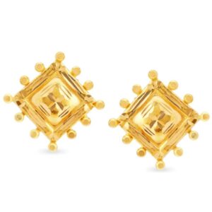 Solid 22K/18K/14K Fine Gold Certified Stamped Classy Octagon Design Earring