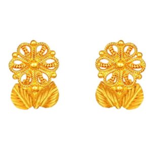 Solid 22K/18K/14K Fine Gold Certified Stamped Gorgeous Leaf Flower Design Earring