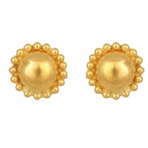 Solid 22K/18K/14K Fine Gold Certified Stamped Classy Beaded Flower Design Earring