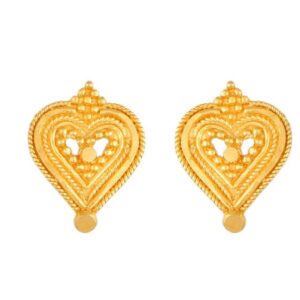 Solid 22K/18K/14K Fine Gold Certified Stamped Gorgeous Carved Leaf Design Earring