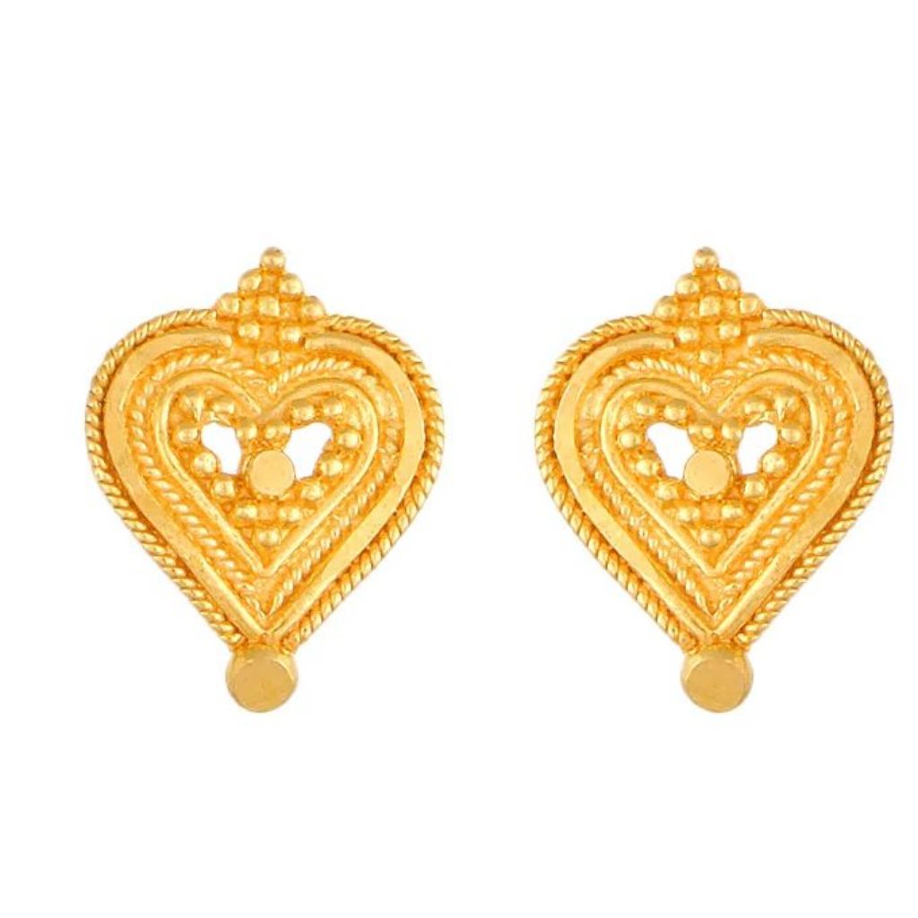 Solid 22K/18K/14K Fine Gold Certified Stamped Gorgeous Carved Leaf Design Earring