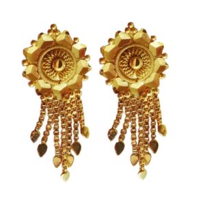 Solid 22K/18K/14K Fine Gold Certified Stamped Broad Round Design Earring