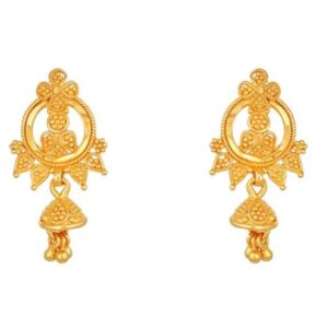 Solid 22K/18K/14K Fine Gold Certified Stamped Unique Middle Chain Design Earring