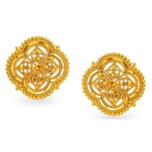 Solid 22K/18K/14K Fine Gold Certified Stamped Beautiful Carved Cloud Design Earring