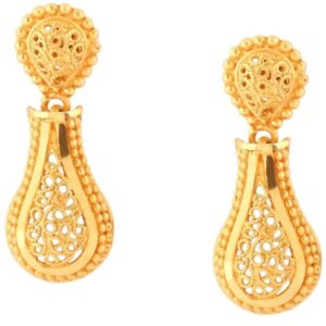 Solid 22K/18K/14K Fine Gold Certified Stamped Unique lengthy Design Earring