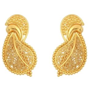 Solid 22K/18K/14K Fine Gold Certified Stamped Adorable Leaf Design Earring