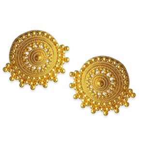 Solid 22K/18K/14K Fine Gold Certified Stamped Unique Classy Round Design Earring
