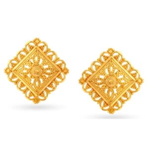 Solid 22K/18K/14K Fine Gold Certified Stamped Gorgeous Octagon Design Earring