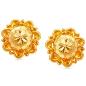 Solid 22K/18K/14K Fine Gold Certified Stamped Beauteous Round Design Earring