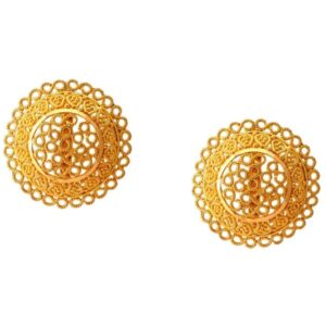Solid 22K/18K/14K Fine Gold Certified Stamped Beautiful Round Design Earring