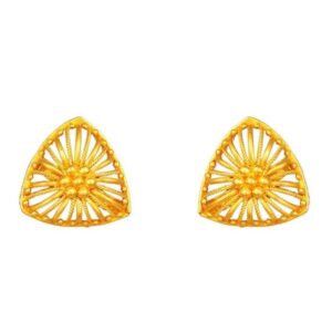 Solid 22K/18K/14K Fine Gold Certified Stamped Stunning Triangle Design Earring