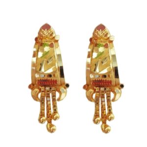 Solid 22K/18K/14K Fine Gold Certified Stamped Beautiful Carved Chain Design Earring