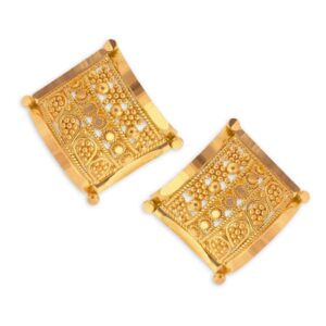 Solid 22K/18K/14K Fine Gold Certified Stamped Classy Square Design Earring