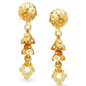 Solid 22K/18K/14K Fine Gold Certified Stamped Antique Long Lengthy Design Earring