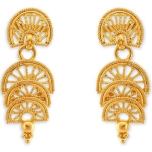 Solid 22K/18K/14K Fine Gold Certified Stamped Dangles Jhumka Design Earring