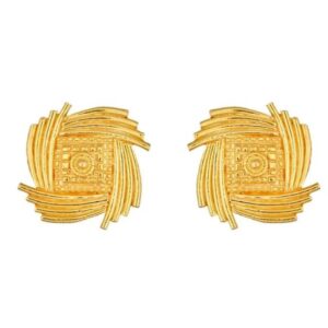 Solid 22K/18K/14K Fine Gold Certified Stamped Classy Corners Square Design Earring