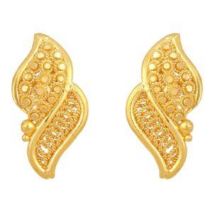 Solid 22K/18K/14K Fine Gold Certified Stamped Adorable Double Leaf Design Earring