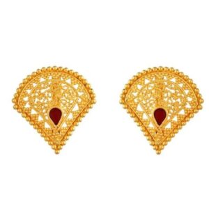 Solid 22K/18K/14K Fine Gold Certified Stamped Unique Inverse Triangle Design Earring