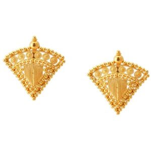 Solid 22K/18K/14K Fine Gold Certified Stamped Inverse Triangle Design Earring