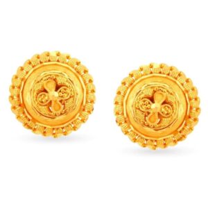 Solid 22K/18K/14K Fine Gold Certified Stamped Standart Classy Round Design Earring
