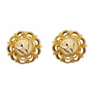 Solid 22K/18K/14K Fine Gold Certified Stamped Classy Transparent Design Earring