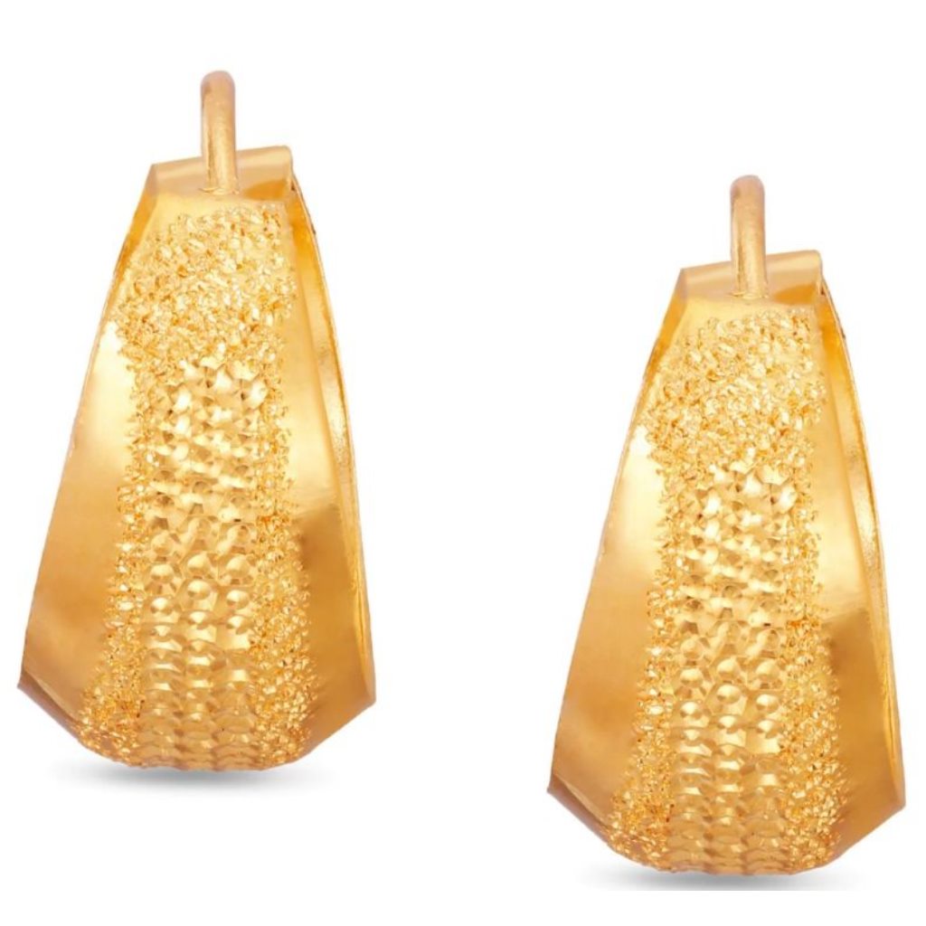 Solid 22K/18K/14K Fine Gold Certified Stamped Gorgeous Rough Basket Design Earring
