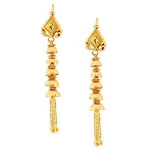 Solid 22K/18K/14K Fine Gold Certified Stamped Uniquely Carved Basket Design Earring