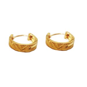 Solid 22K/18K/14K Fine Gold Certified Stamped Unique Simple Basket Design Earring