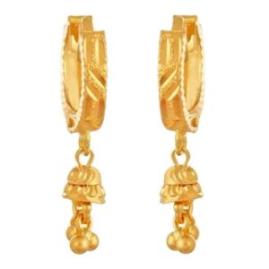 Solid 22K/18K/14K Fine Gold Certified Stamped Beautiful Hanging Bells Design Earring
