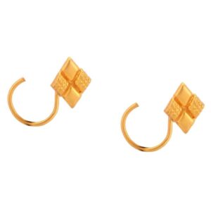 Solid 22K/18K/14K Fine Gold Certified Stamped Classyb Square Design Earring
