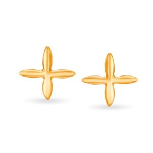 Solid 22K/18K/14K Fine Gold Certified Stamped Adorable Tiny Flower Design Earring