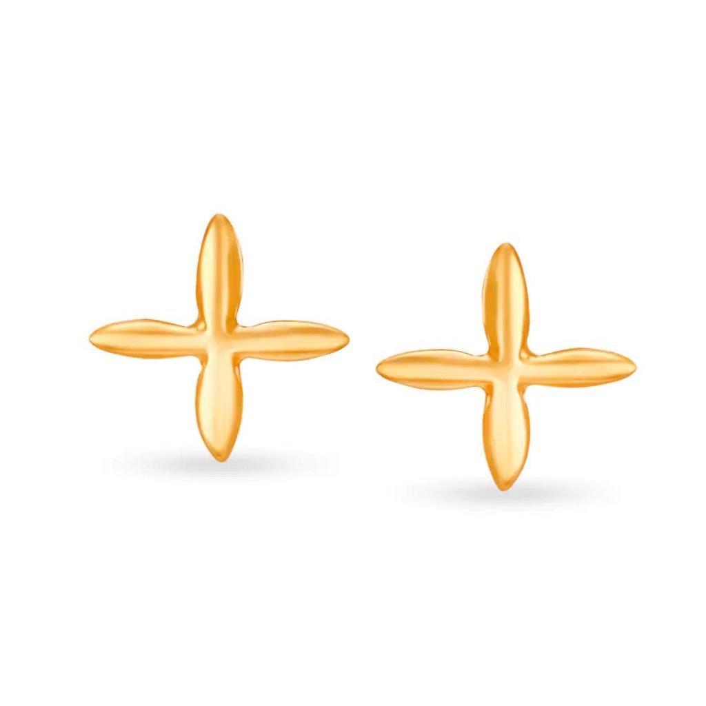 Solid 22K/18K/14K Fine Gold Certified Stamped Adorable Tiny Flower Design Earring