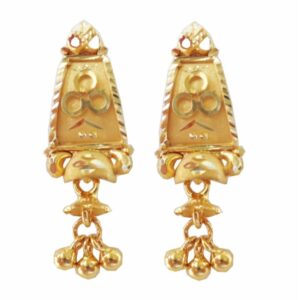 Solid 22K/18K/14K Fine Gold Certified Stamped Broad Triple Beads Design Earring