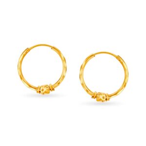 Solid 22K/18K/14K Fine Gold Certified Stamped Classy Single Bead Design Earring