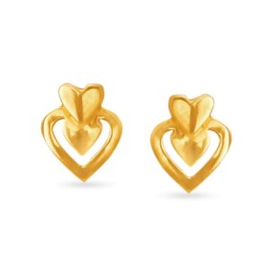 Solid 22K/18K/14K Fine Gold Certified Stamped Alluring Heart Design Earring