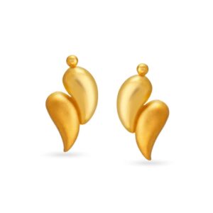 Solid 22K/18K/14K Fine Gold Certified Stamped Unique Double Leaf Design Earring